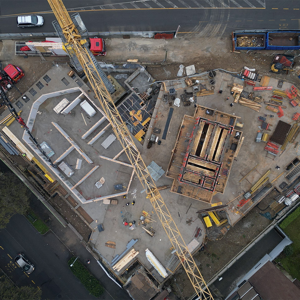 Die Baustelle von oben